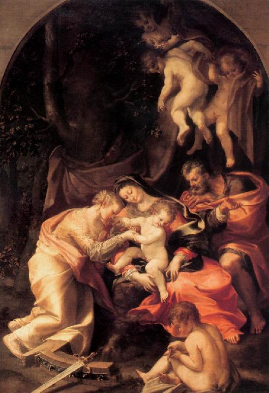 MAZZOLA BEDOLI, Girolamo Marriage of St Catherine syu Norge oil painting art